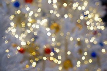Colourful & Beautiful Blurry circle bokeh, out of focus background in the Christmas concept and theme.