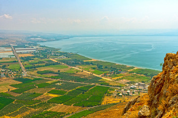 View of Sea of Galilee from above