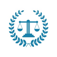 Justice scales lawyer logo, Scales of Justice sign icon. Court of law symbol, Abstract graphic icon, logo design template, symbol for company. low poly style.