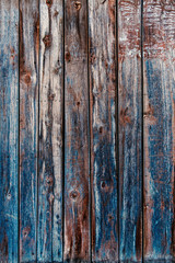 Fototapeta na wymiar Old wood plank texture background with spots of bluish paint
