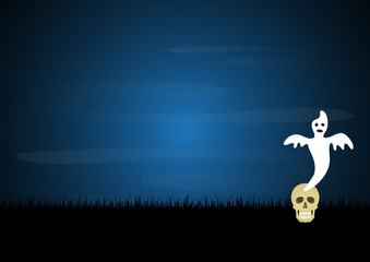 Halloween skull ghost vector