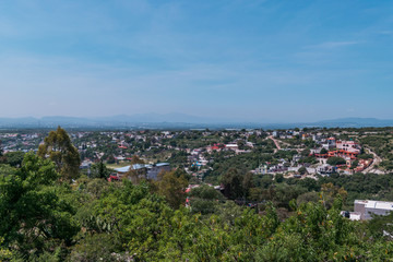 Fototapeta na wymiar Panoramic view of Bernal's Magiic town in Mexico