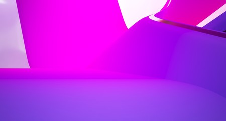 Conceptual abstract design of the interior of the concert hall and grand piano in a modern style. 3D illustration and rendering.