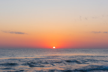 Amazing colorful sunrise at sea