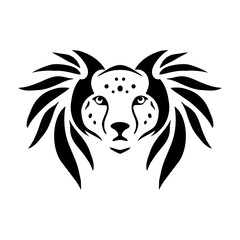 tribal lion and tiger head illustration