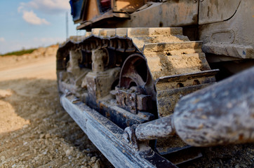 Fototapeta premium tracked wheels on a large working machine