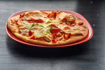 homemade pizza closeup