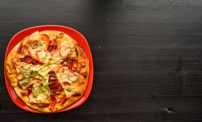 homemade pizza closeup