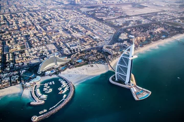Foto auf Leinwand Dubai Emirates breathtaking water view from a plane © Stella Kou