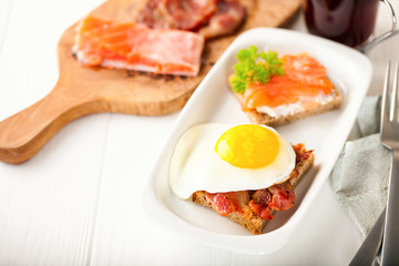 Coffee and Two toasts for breakfast