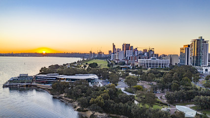 Fototapeta premium Perth - Western Australia - Skyline at Sunset