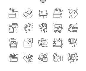 Credit Card Well-crafted Pixel Perfect Vector Thin Line Icons 30 2x Grid for Web Graphics and Apps. Simple Minimal Pictogram