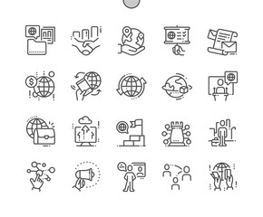 Global Business Well-crafted Pixel Perfect Vector Thin Line Icons 30 2x Grid for Web Graphics and Apps. Simple Minimal Pictogram