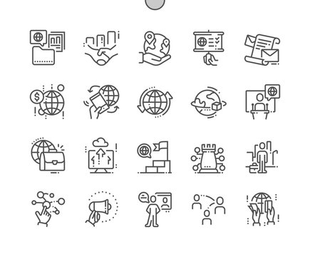 Global Business Well-crafted Pixel Perfect Vector Thin Line Icons 30 2x Grid for Web Graphics and Apps. Simple Minimal Pictogram