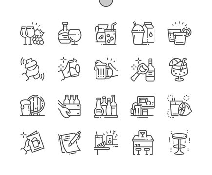 Bar Well-crafted Pixel Perfect Vector Thin Line Icons 30 2x Grid for Web Graphics and Apps. Simple Minimal Pictogram