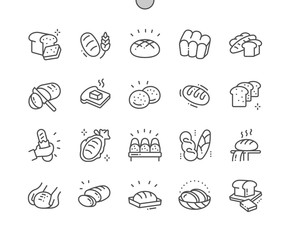 Bread Well-crafted Pixel Perfect Vector Thin Line Icons 30 2x Grid for Web Graphics and Apps. Simple Minimal Pictogram
