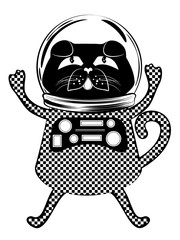 Black cat astronaut