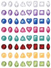Colorful gemstones set