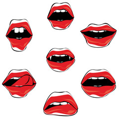 Female lip gestures set