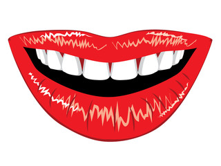 Obraz premium Female lips with teeth