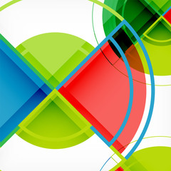 Creative circles geometric abstract background with 3d effect