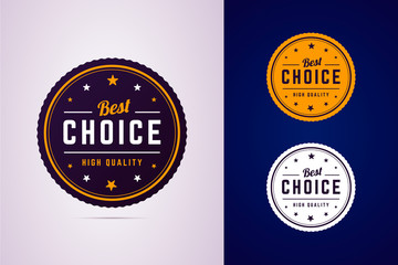 Best choice round badge. Vector sign for high quality products.