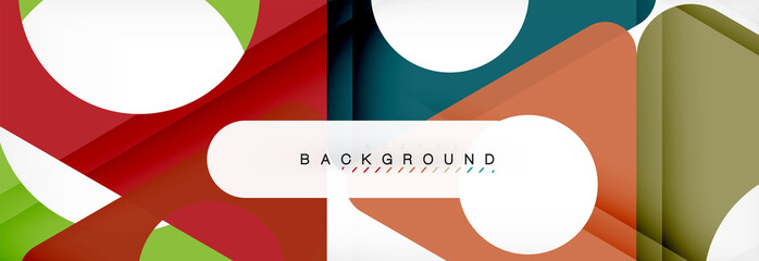 Geometric background, circles and triangles shapes banner. Illustration for business brochure or flyer, presentation and web design layout