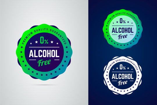 Premium quality guarantee non-alcoholic product vector label.