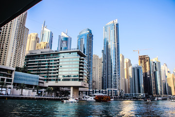 Fototapeta na wymiar Dubai Emirates modern buildings city centre 