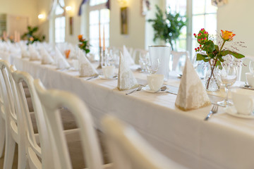 Tischdekoration für Hochzeit
