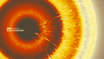 Abstract circular background with dynamic rays. Radial structure. Art design for your project.