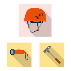 Isolated object of mountaineering and peak symbol. Set of mountaineering and camp vector icon for stock.