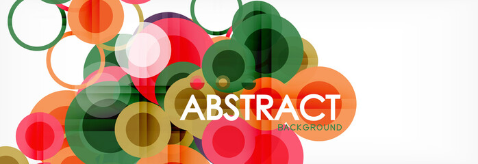 Abstract colorful geometric composition - multicolored circle background