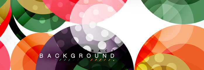 Abstract colorful geometric composition - multicolored circle background