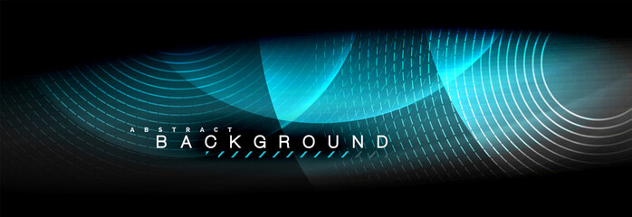 Vector blurred neon glowing circles with flowing and liquid light concept, energy magic fantastic abstract background