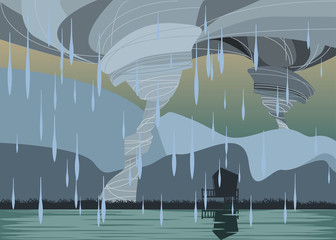 storm in mountains vector illustration