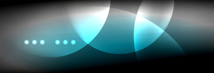 Vector blurred neon glowing circles with flowing and liquid light concept, energy magic fantastic abstract background
