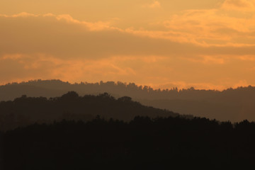 Majestic sunrise over the mountains
