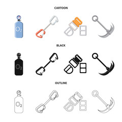 Vector design of mountaineering and peak sign. Set of mountaineering and camp stock symbol for web.