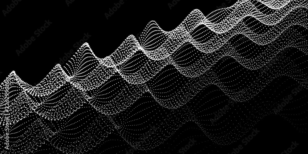 Wall mural noise wave of dots. abstract digital background. technology background vector. future background.