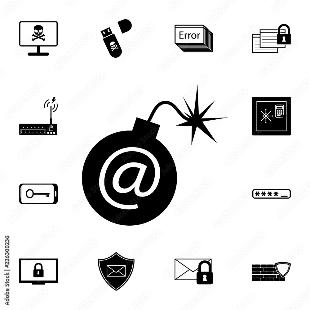 Poster mail hacking icon. detailed set of cyber security. premium graphic design. one of the collection ico