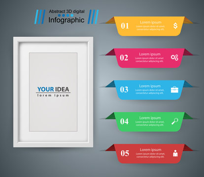 Paper frame -busines icon and infographic. Vector eps 10.