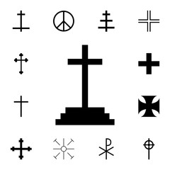 Cross calvary icon. Detailed set of cross. Premium graphic design. One of the collection icons for websites, web design, mobile app