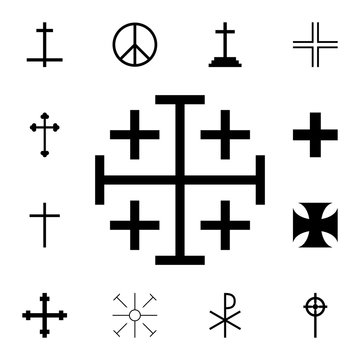 Cross of the Crusaders icon. Detailed set of cross. Premium graphic design. One of the collection icons for websites, web design, mobile app