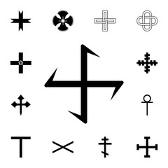 Cross krampon icon. Detailed set of cross. Premium graphic design. One of the collection icons for websites, web design, mobile app