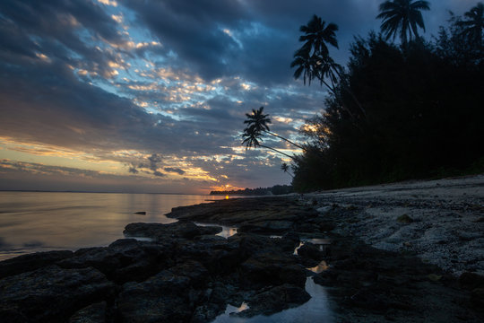 Tropical beach sunset 2