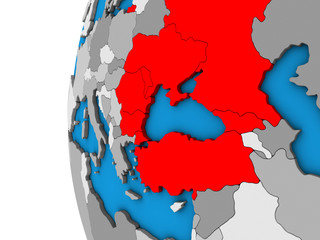 Black Sea Region on 3D globe