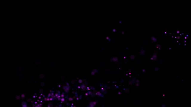 Abstract 3d rendering of flying particles. Modern cgi background animation. Motion design, 4k video, alpha matte