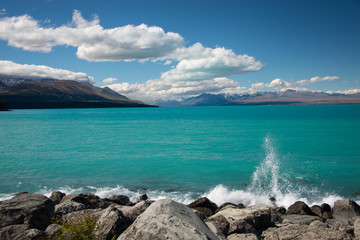 Mesmerizing Blue Color of Lake Pukaki, South Island, New Zealand