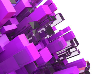 Abstract technological background with squares. 3D render